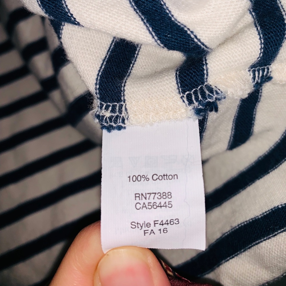 Madewell Long Sleeve Linden Stripe Crop Tee Sz XXS - Picture 7 of 7